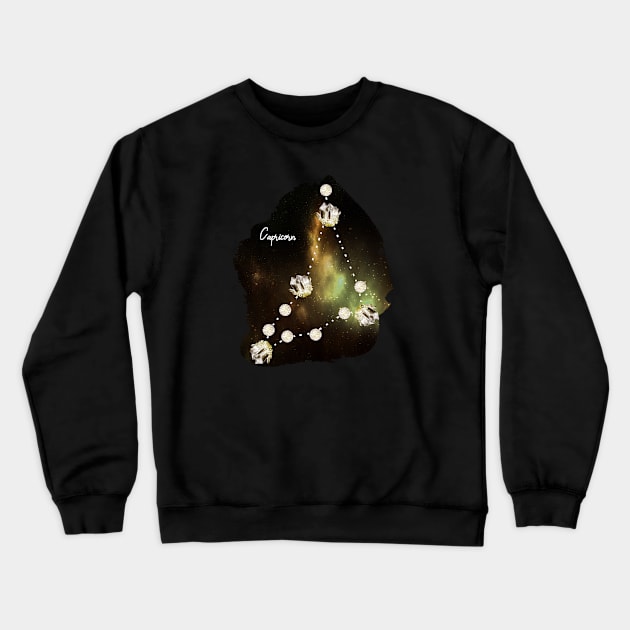 Capricorn Constellation in Smoky Quartz - Star Signs and Birth Stones Crewneck Sweatshirt by annaleebeer